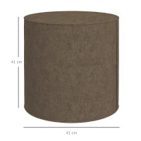 Poggiapiedi 2 in 1 con Rivestimento Rimovibile in Tessuto Effetto Lino, Ø41x41 cm, Marrone