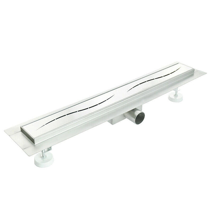 Canalina di scarico doccia in acciaio inox  60 cm x 7 mod. Onda