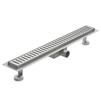 Canalina di scarico doccia in acciaio inox con griglia a righe 80 cm mod. Stripe