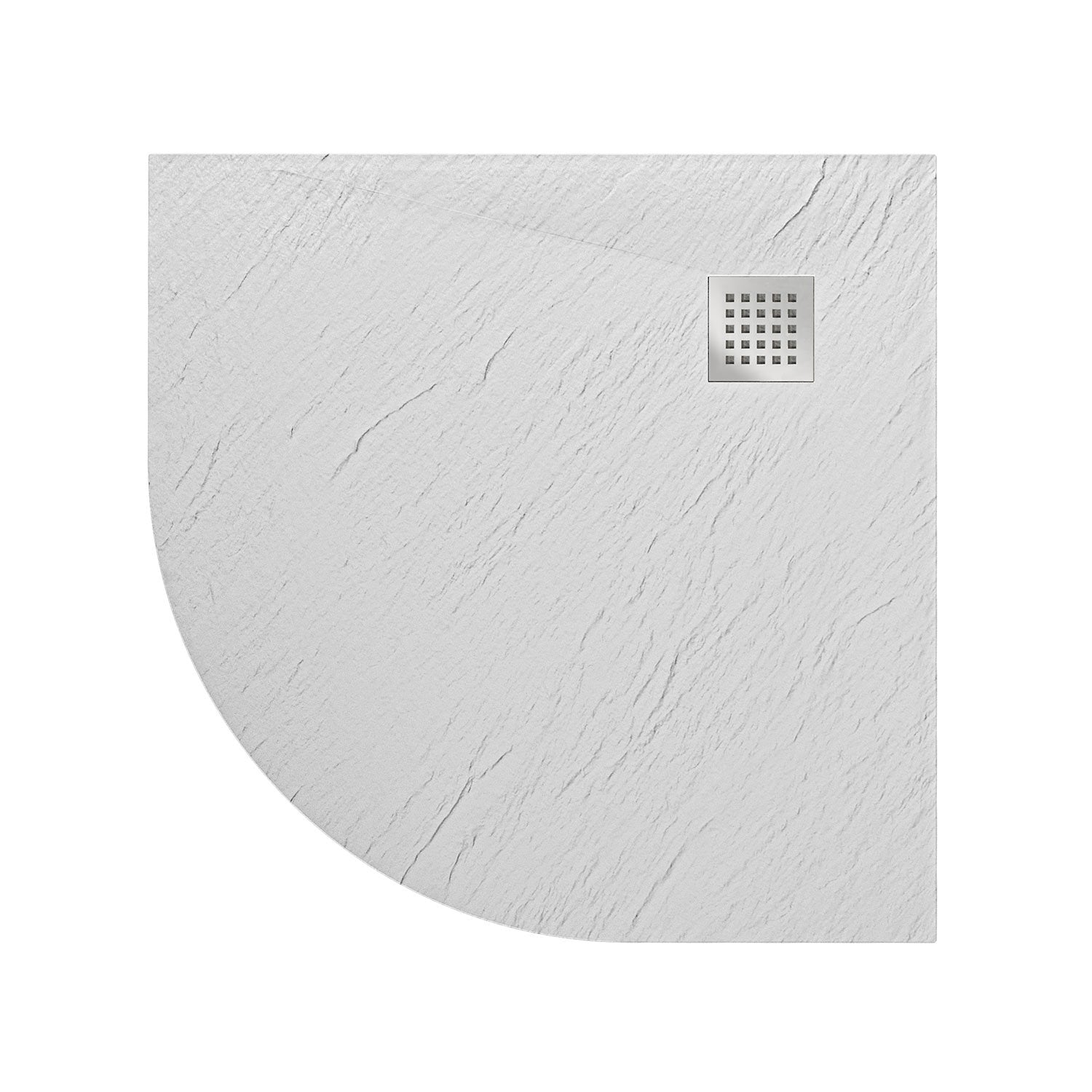 Piatto Doccia 90x90x2 6 CM Semicircolare Bianco Effetto Pietra mod. Blend