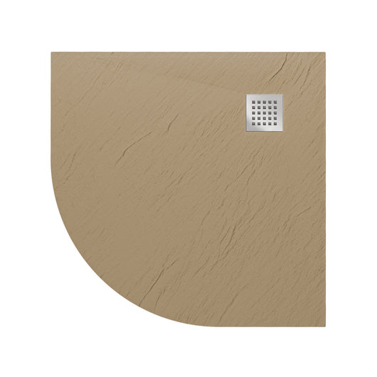 Piatto Doccia 90x90x2 6 CM Semicircolare Tortora Effetto Pietra mod. Blend