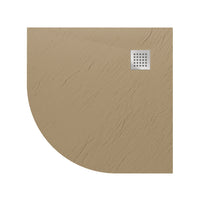 Piatto Doccia 90x90x2 6 CM Semicircolare Tortora Effetto Pietra mod. Blend