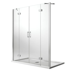 Porta Doccia 200CM H190 Vetro Trasparente con Easy-Clean mod. Flip Anta + Anta