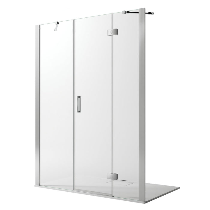 Porta Doccia 120CM H190 Vetro Trasparente con Easy-Clean mod. Flip Anta + Fisso