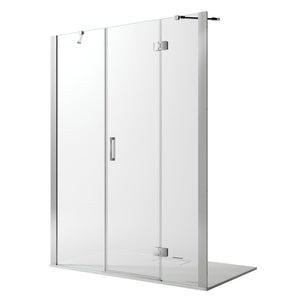 Porta Doccia 145CM H190 Vetro Trasparente con Easy-Clean mod. Flip Anta + Fisso