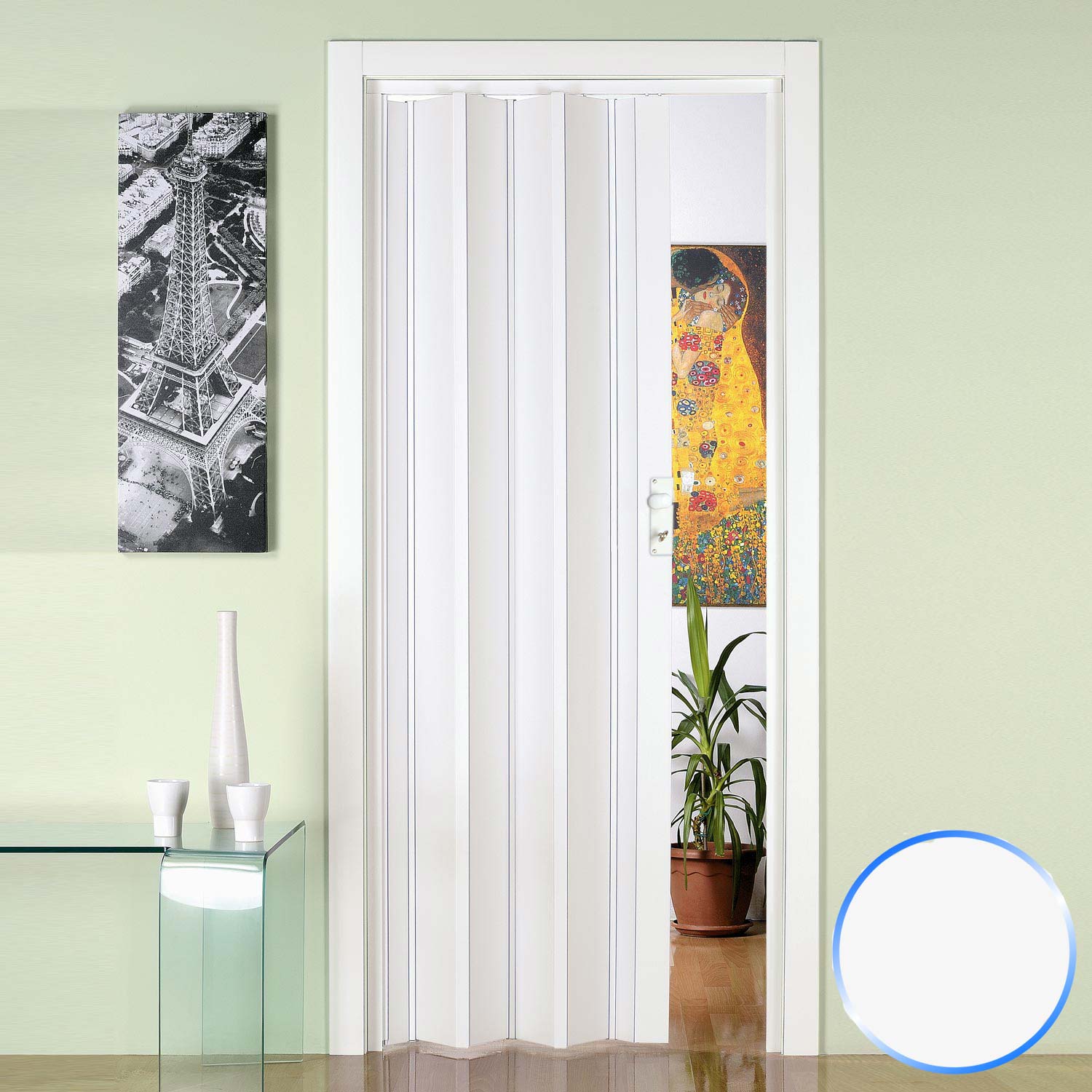 Porta a Soffietto da Interno in PVC Bianca 88 5x214 cm mod. Luciana