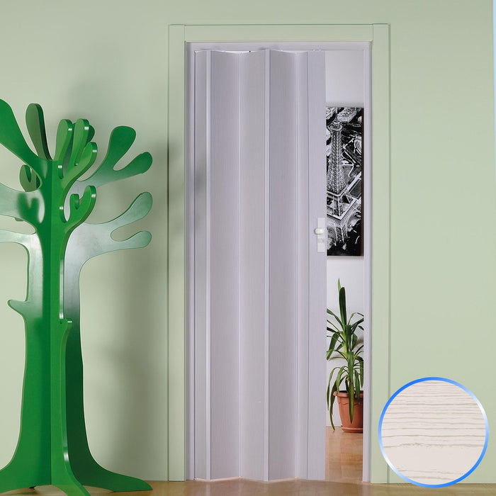 Porta a Soffietto da Interno in PVC Pino Sbiancato 83x214 cm mod. Maya