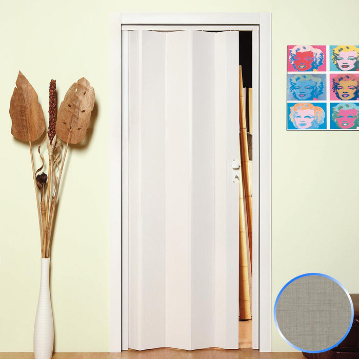 Porta a Soffietto da Interno in PVC Tessuto Grigio 83x214 cm mod. Maya