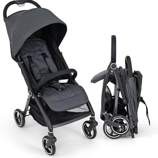 Passeggino leggero per bambini, Passeggino pieghevole con schienale regolabile peso 6.2 kg Grigio-Passeggini per bimbi
