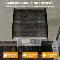 Tettoia da Esterno in Policarbonato per Porte e Finestre con Kit Montaggio 103x96.5x27cm - Marrone