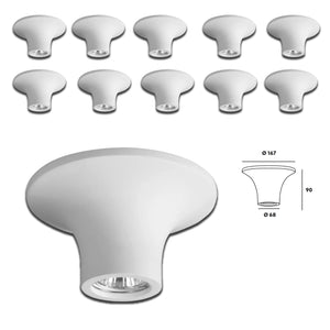 *STOCK* n.10 Portafaretti In Gesso Ceramico Cono 167x90x68mm 40W GU10 IP20