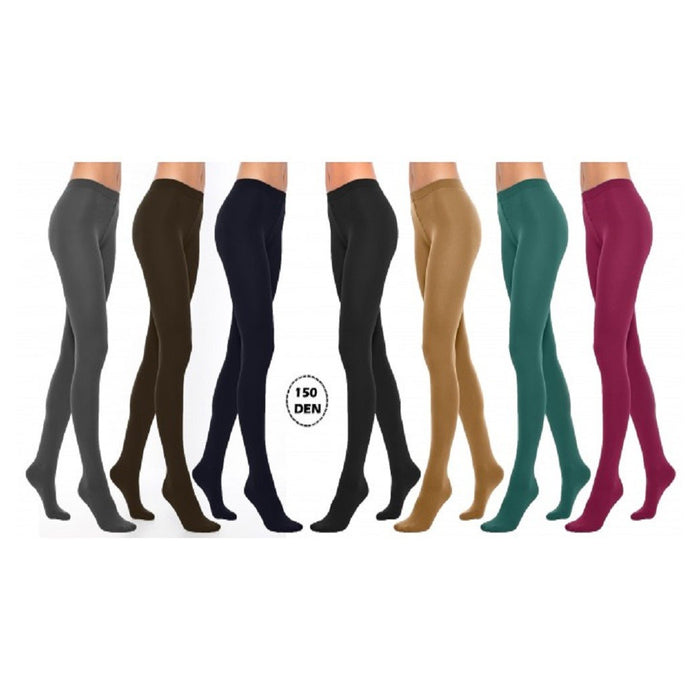 Trade Shop - Pack Da 12 Collant Da 150 Den. In Microfibra Effetto Termoregolatore Comfort -