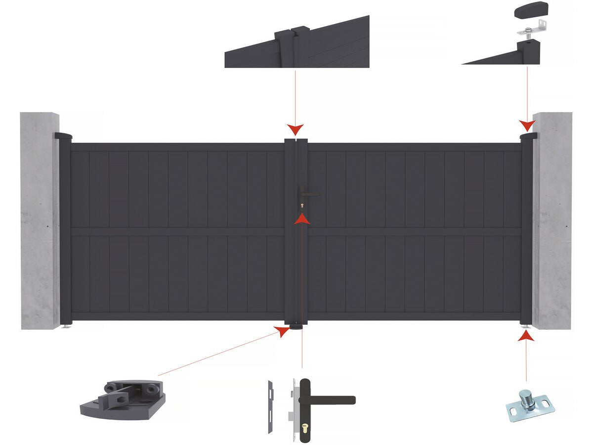 Pacchetto cancello + wicket "Marc" – Grigio