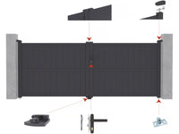 Pacchetto cancello + wicket "Marc" – Grigio