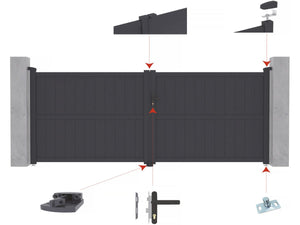 Pacchetto cancello + wicket "Marc" – Grigio