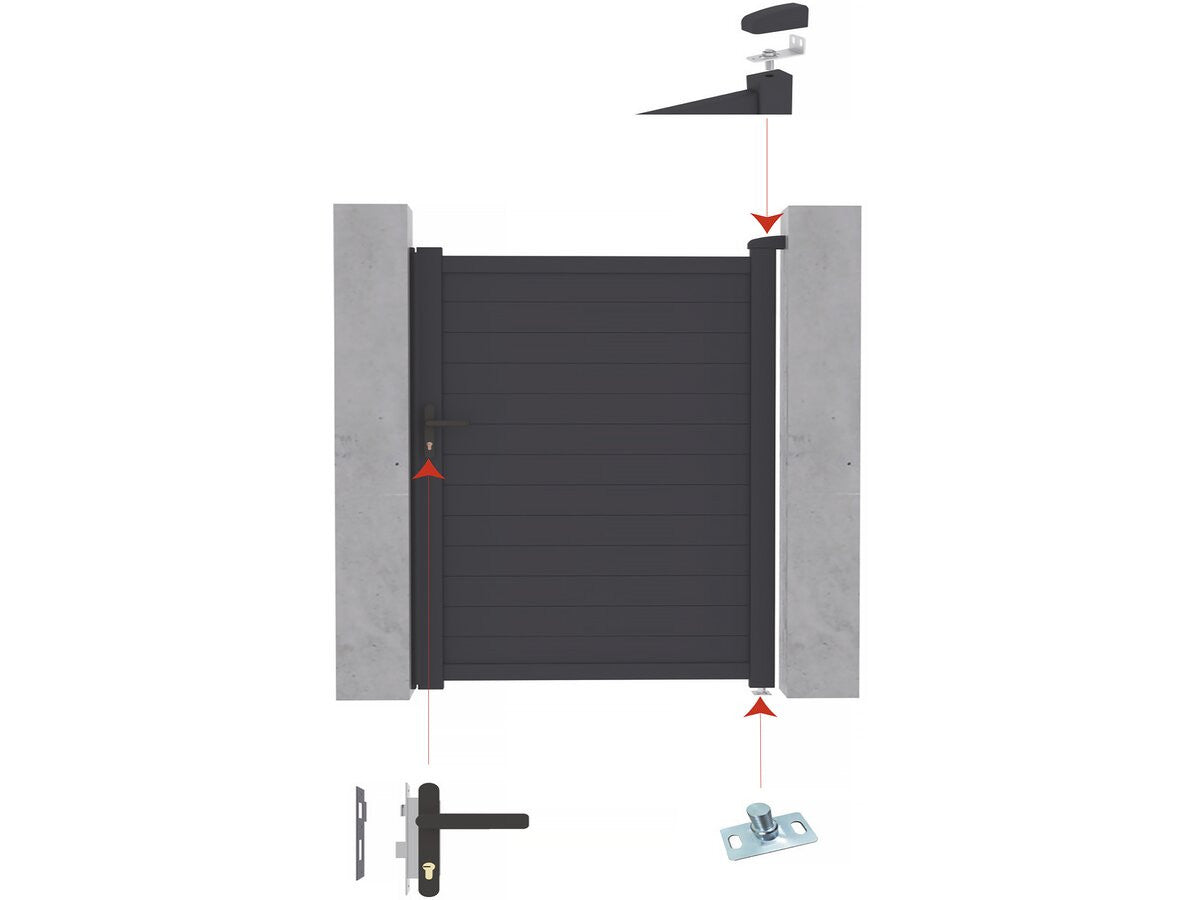 Pacchetto cancello + wicket "Marc" – Grigio
