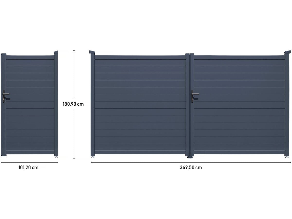 Pacchetto cancello + wicket "Marc" – Grigio
