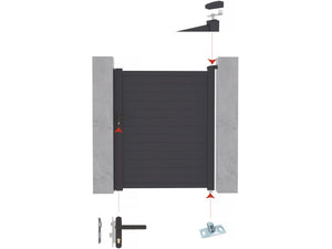 Pacchetto cancello + wicket "Marc" – Grigio