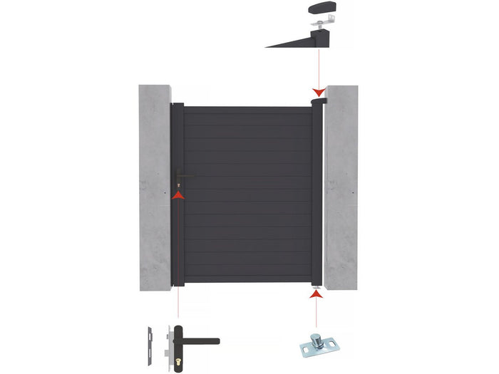 Pacchetto cancello + wicket "Marc" – Grigio