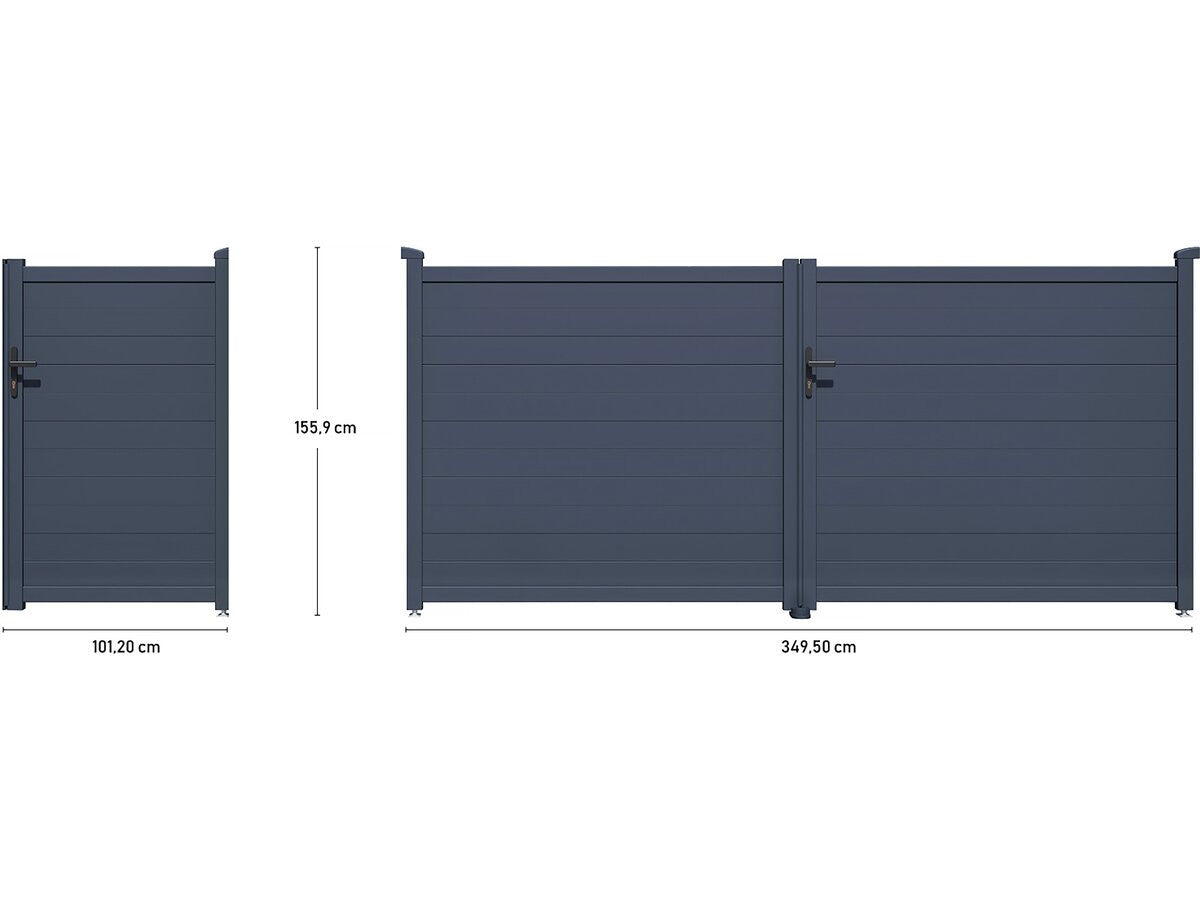 Pacchetto cancello + wicket "Marc" – Grigio