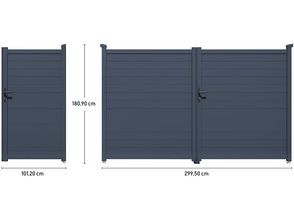 Pacchetto cancello + wicket "Marc" – Grigio