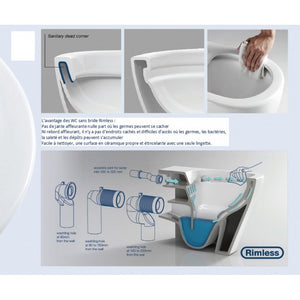 Confezione WC da banco senza brida NENY senza brida 58x41,5x35 cm