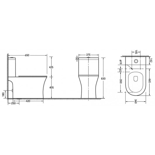AMPIFOLIS ROUND WC da appoggio senza brida 65x36x83 cm con sedile freno a caduta
