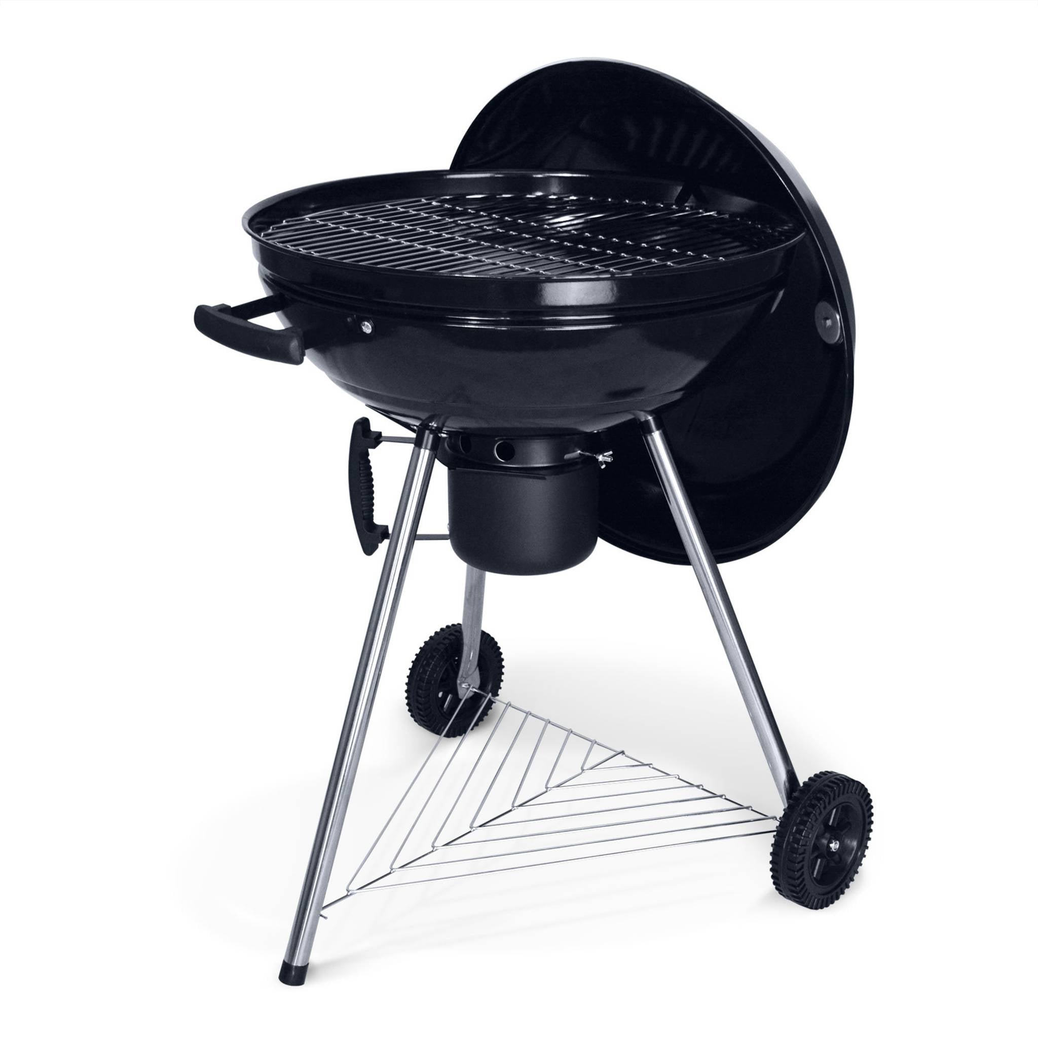 Barbecue a sfera a carbone, griglia e affumicatore 57cm con ruote e