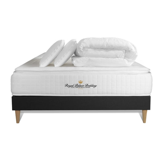 Pacchetto letto completo - Materasso 200x200cm + Box spring con doghe (kit) + 2 cuscini + Piumino - George V