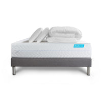 Pacchetto letto completo - Materasso 140x190cm + Box spring con doghe (kit) + 2 cuscini + Piumino - Biocare