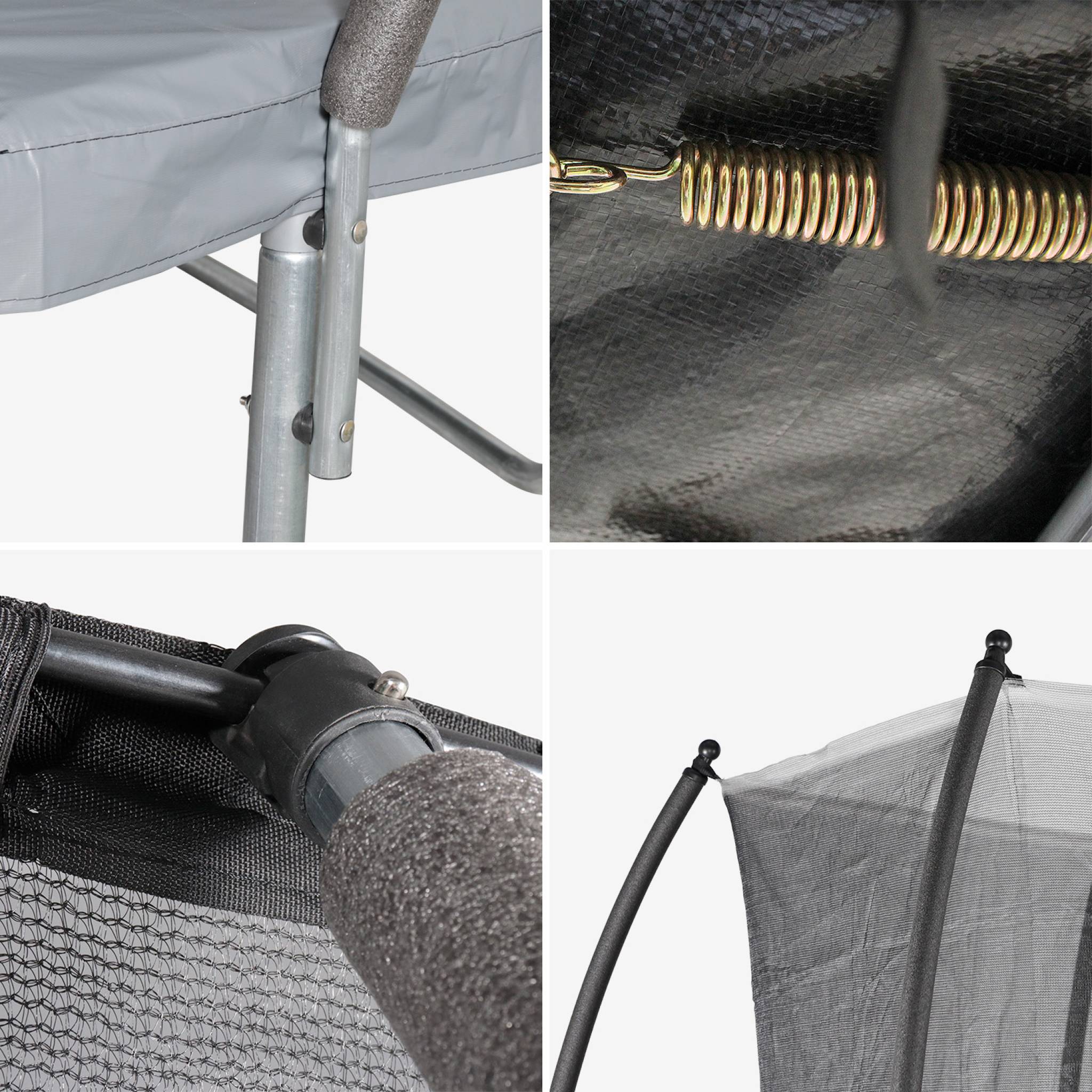 Trampolino 305cm con rete interna e pacco di accessori, grigio