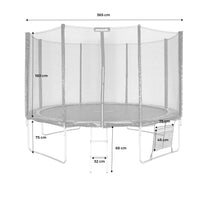Trampolino 370cm con pacchetto di accessori, verde