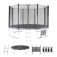 Trampolino 370cm con pacchetto di accessori, grigio