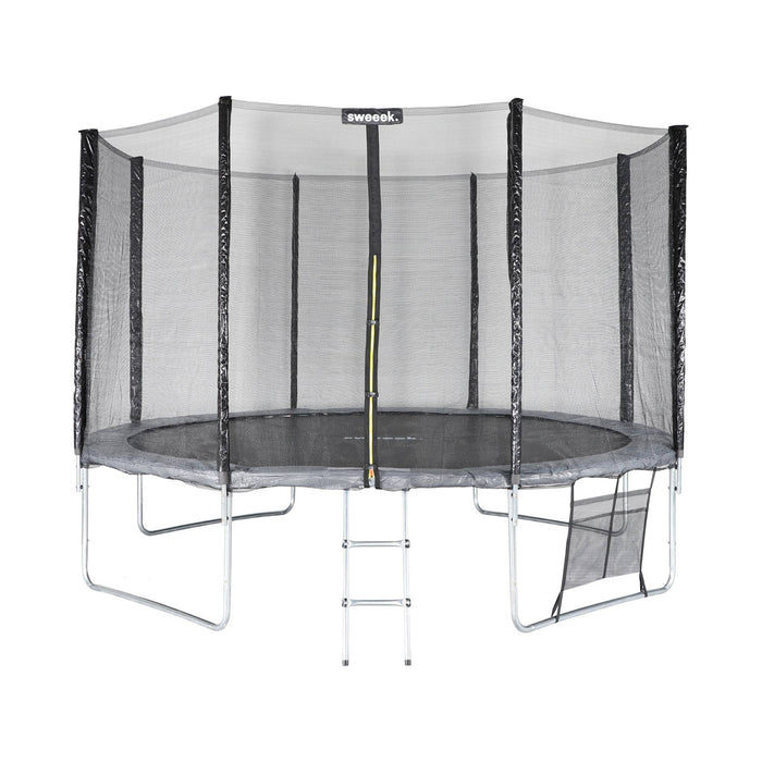 Trampolino 370cm con pacchetto di accessori, grigio