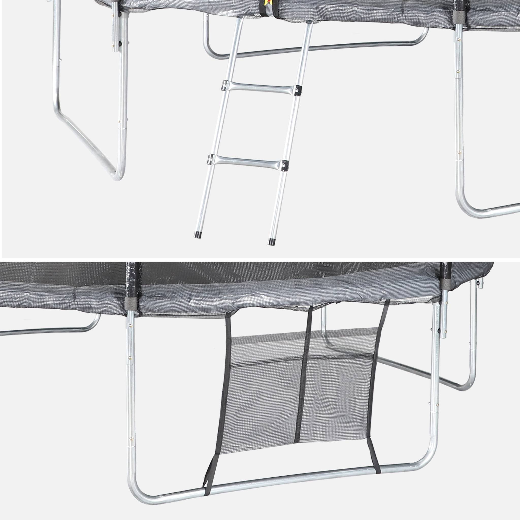 Trampolino 370cm con pacchetto di accessori, grigio