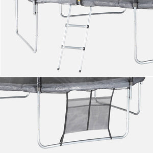 Trampolino 370cm con pacchetto di accessori, grigio