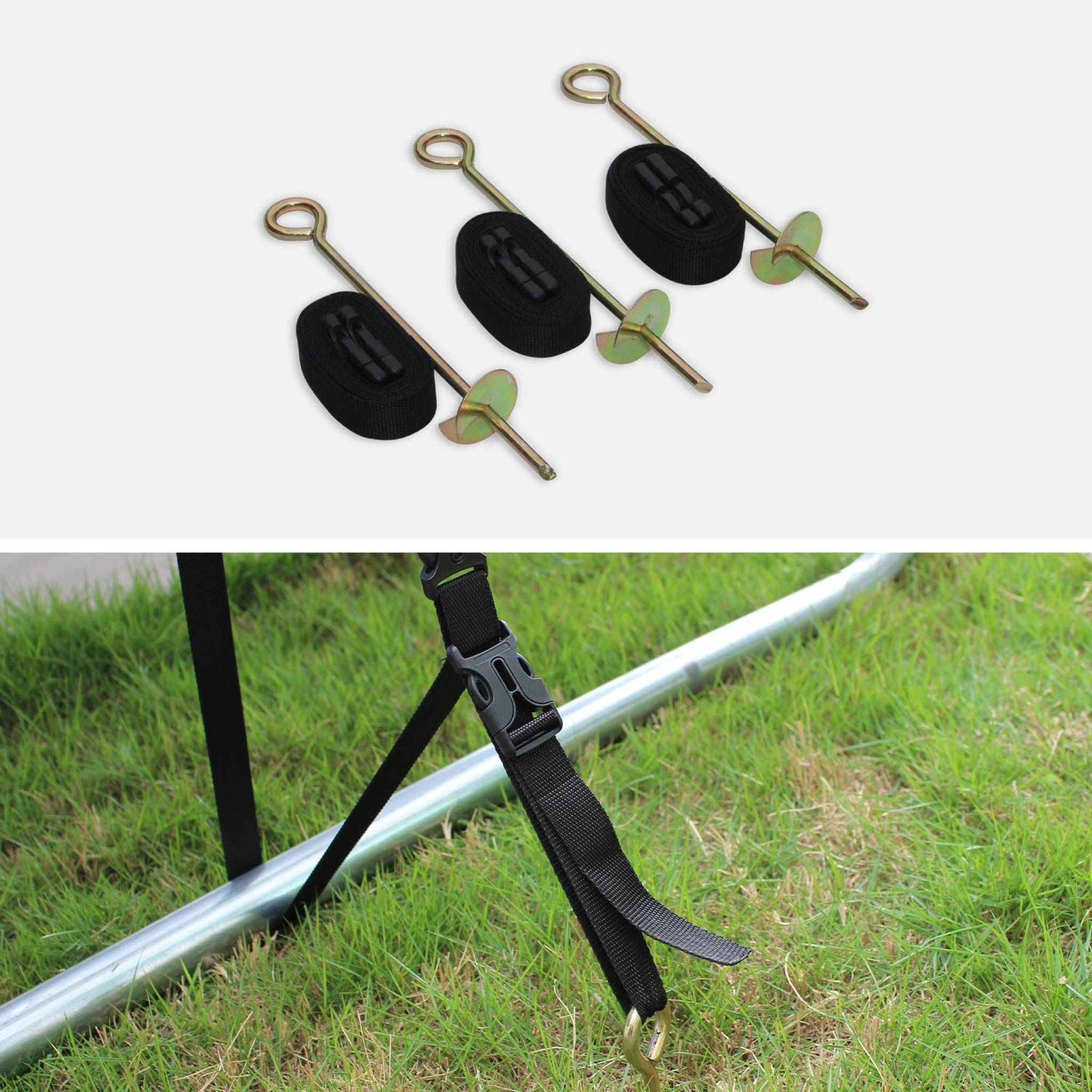 Trampolino 370cm con pacchetto di accessori, grigio