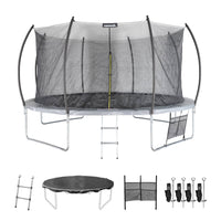 Trampolino 430cm rete interna con set di accessori, grigio