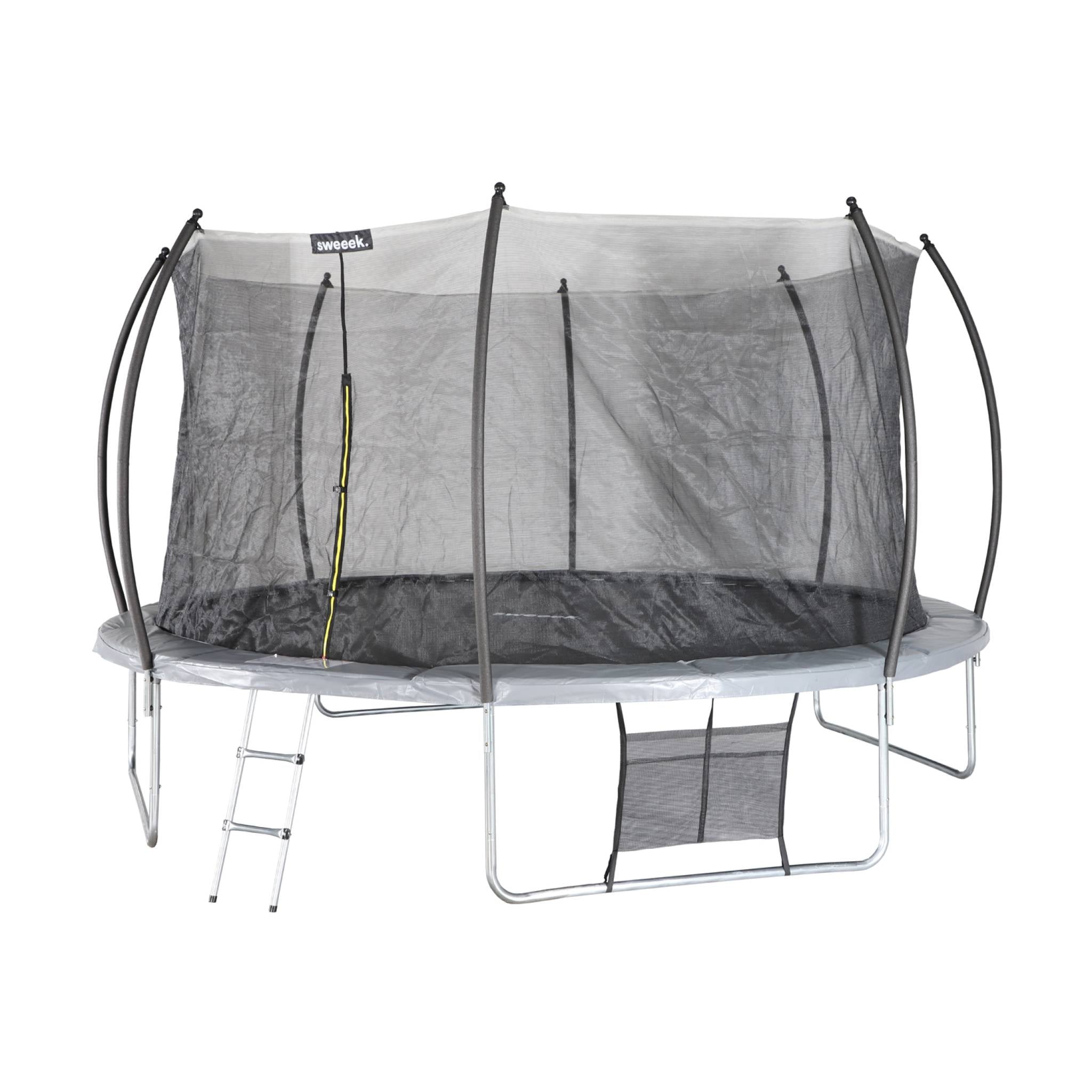 Trampolino 430cm rete interna con set di accessori, grigio