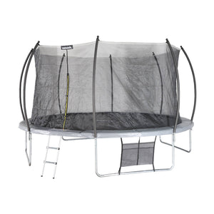 Trampolino 430cm rete interna con set di accessori, grigio