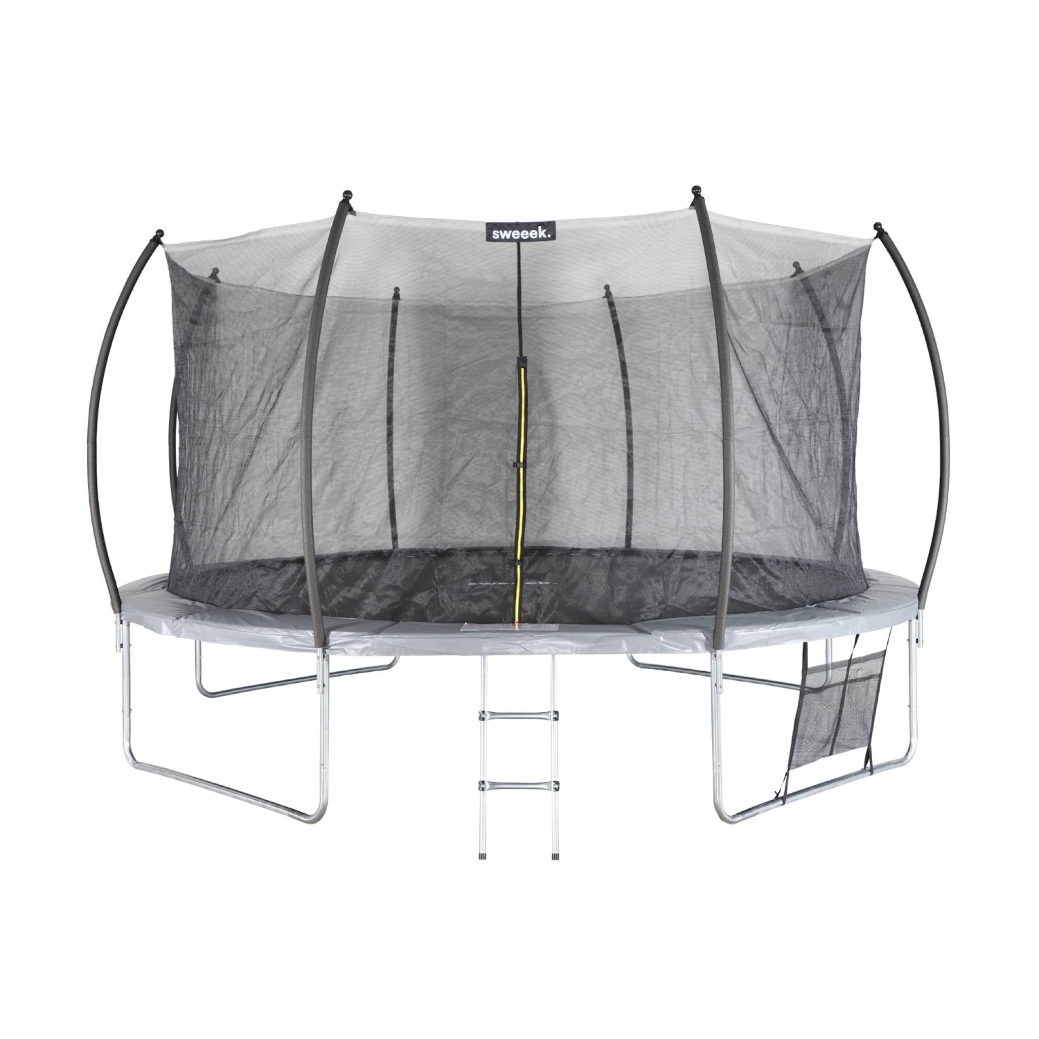 Trampolino 430cm rete interna con set di accessori, grigio