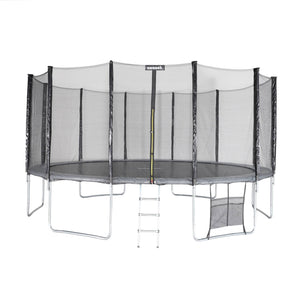Trampolino con pacchetto di accessori, 490cm, grigio