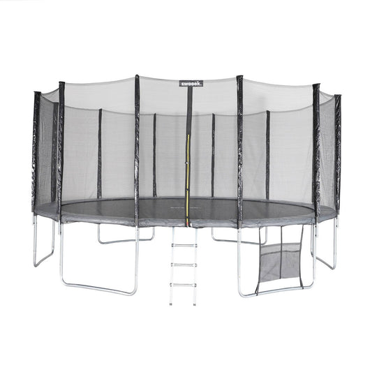 Trampolino con pacchetto di accessori, 490cm, grigio