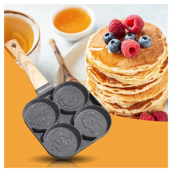 Trade Shop - Padella Antiaderente A 4 Fori Con Animali Per Pancake Uova Fritte Hamburger 624385 -