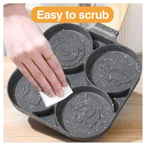 Trade Shop - Padella Antiaderente A 4 Fori Con Animali Per Pancake Uova Fritte Hamburger 624385 -