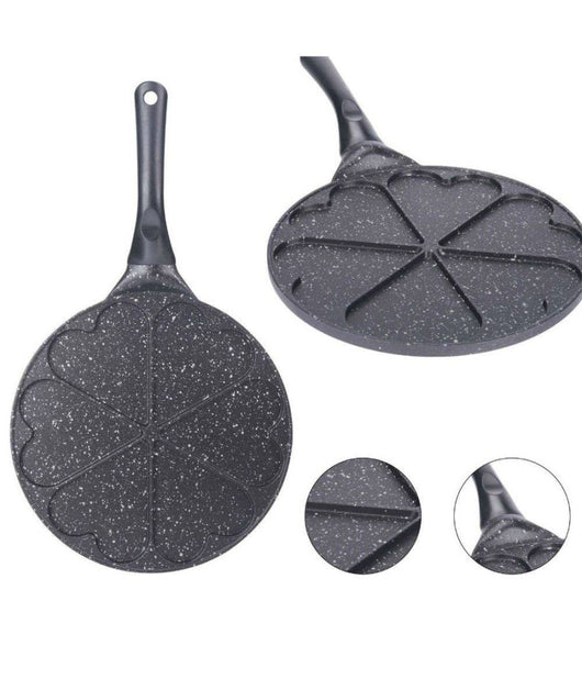 Trade Shop - Padella Antiaderente Per Pancake A 6 Fori Forma Cuore Accessori Per Cucinare -        