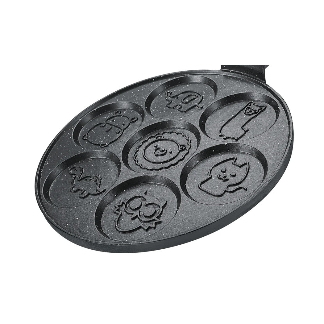 Trade Shop - Padella Antiaderente Per Pancake Uova Cialde Con 7 Stampi Forme Animali Rotonde 624391 -