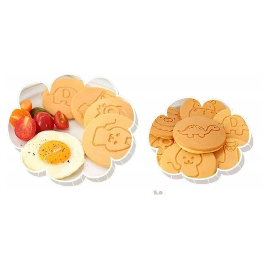 Trade Shop - Padella Antiaderente Per Pancake Uova Cialde Con 7 Stampi Forme Animali Rotonde 624391 -