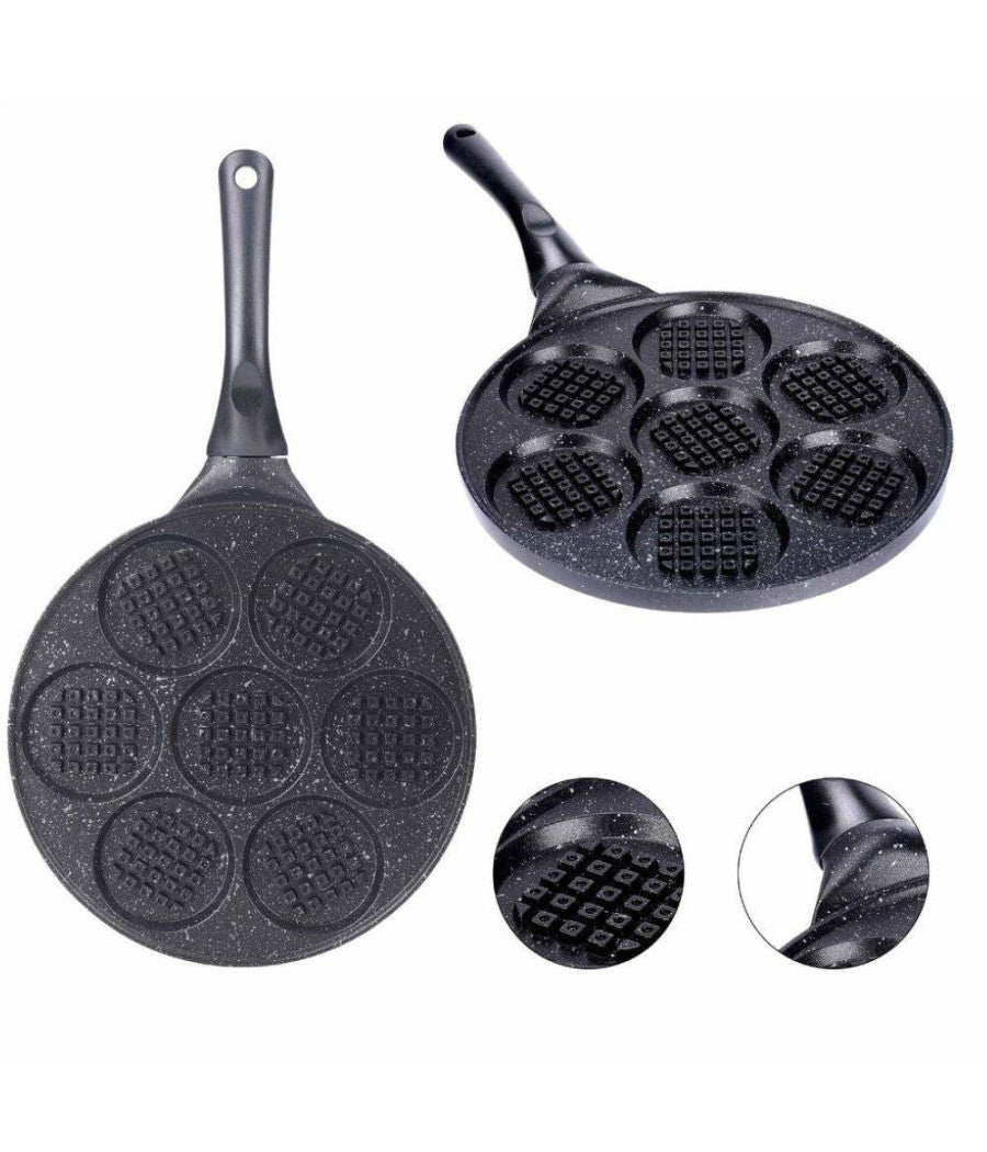 Padella Antiaderente Per Waffle A 7 Cialde Rotonde Accessori Per Cucinare Casa         