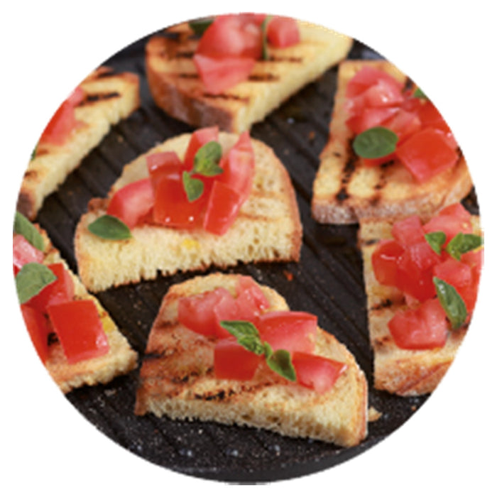 Trade Shop - Padella Antiaderente Piastra Griglia Tonda Per Carne Verdure Nera Accessori Cucina 624390 -